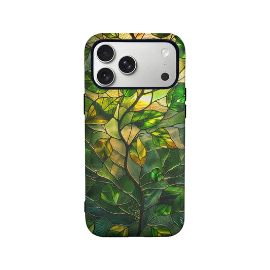 Stained Glass Leaf Phone Case