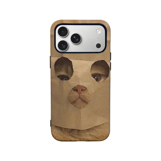 Paper Bag Cat Cute Animal IPhone Phone Case - Premium Protective Phone Case - View 2