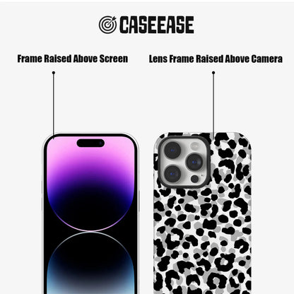 Classic Black & White Leopard Print iPhone Case
