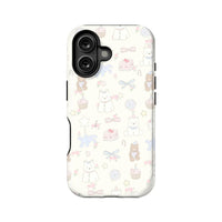 Cream Cartoon Phone Case – Adorable Cats, Bears, and Sweet Elements