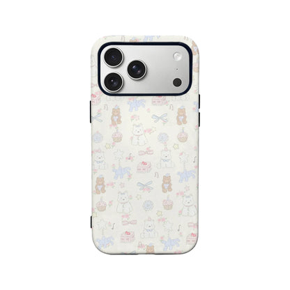 Cream Cartoon Phone Case – Adorable Cats, Bears, and Sweet Elements