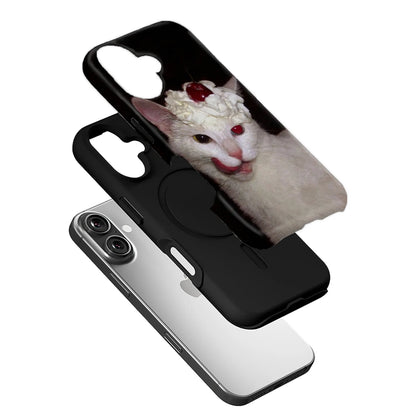 Whimsical Cat Dessert Phone Case 2025 – Playful Whipped Cream Design