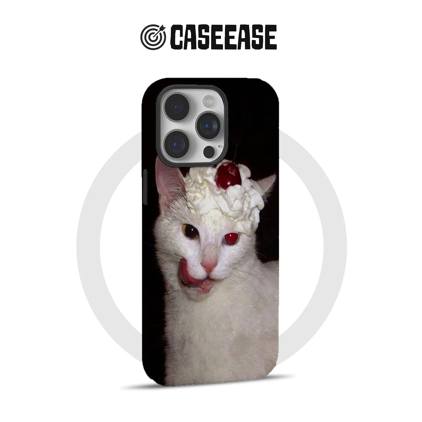 Whimsical Cat Dessert Phone Case 2025 – Playful Whipped Cream Design