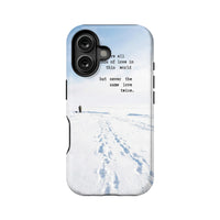 Funda para iPhone con texto nevado y arte textual