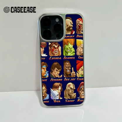 Funda holográfica cromada de Street Fighter para teléfono - Diseño de juegos retro