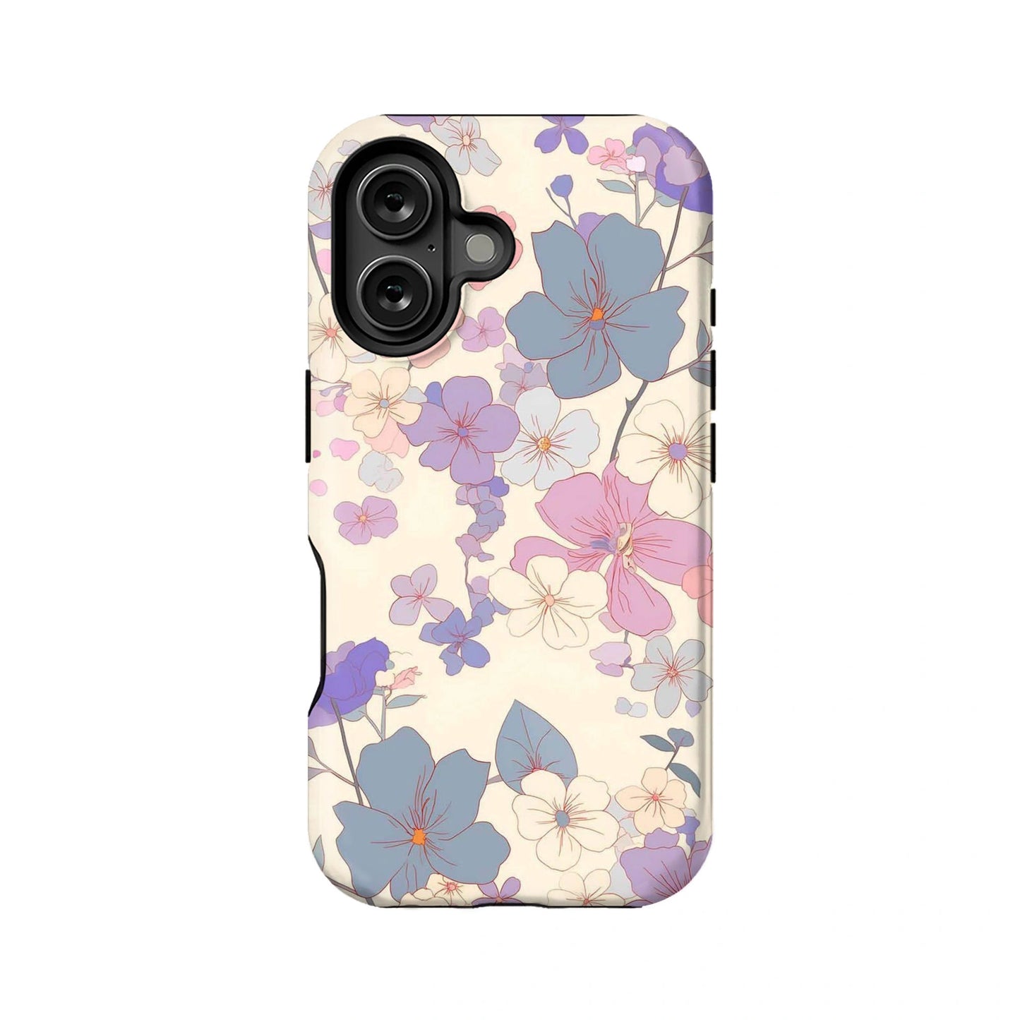 Romantic Floral Phone Case – Elegant Purple and Pink Design