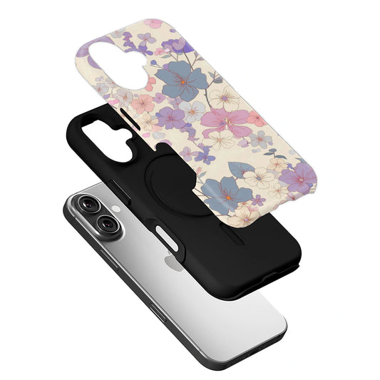 Romantic Floral Phone Case – Elegant Purple and Pink Design