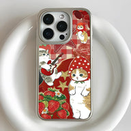 Funda para teléfono con diseño holográfico de gato cromado - Diseño de dibujos animados coloridos