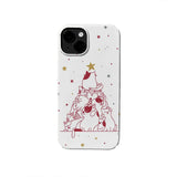 Funda para teléfono con diseño de árbol navideño para gatos 