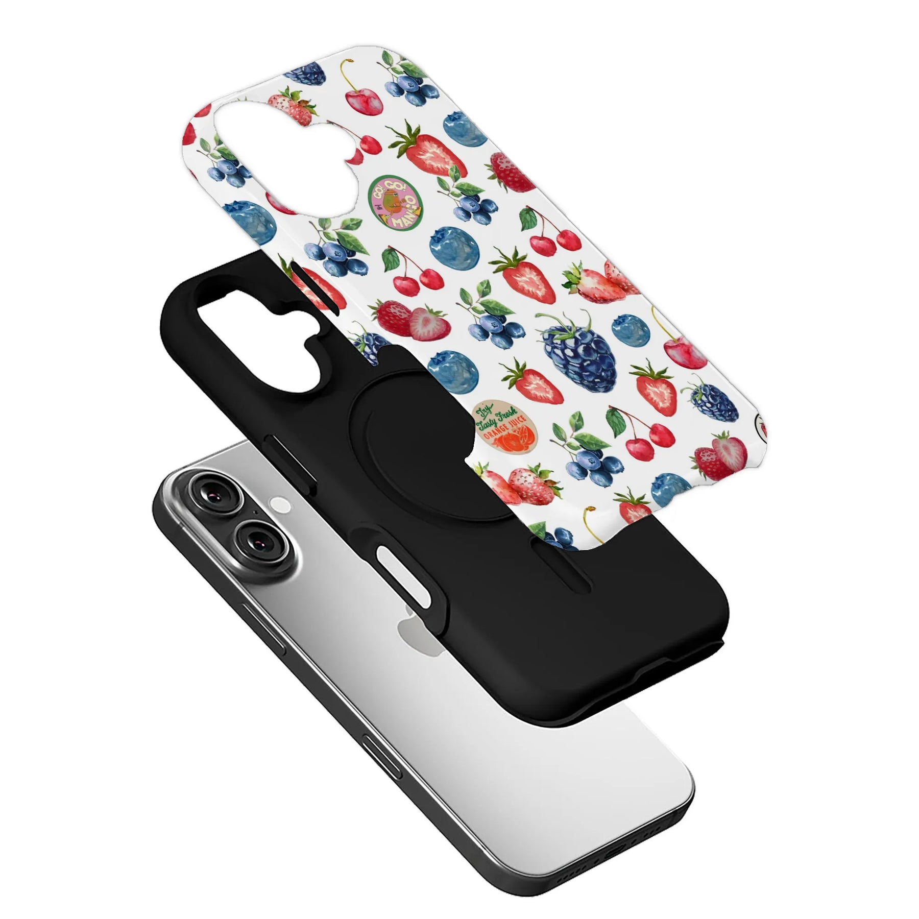 Funda para teléfono con frutas de colores