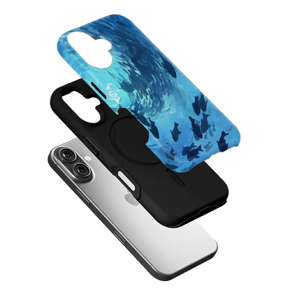 Bottom Fish School Minimalist IPhone Phone Case - Premium Protective Phone Case - View 3