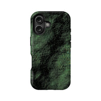 Funda para teléfono con diseño topográfico verde: diseño de contorno inspirado en la naturaleza 