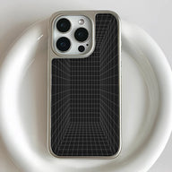 Holographic Chrome Phone Case for iPhone 15 Pro - 3D Grid Design
