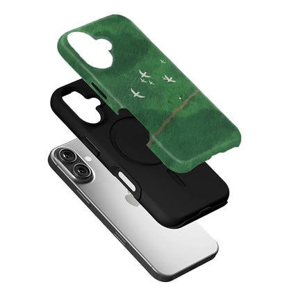 Wild Birds Soaring Minimalist IPhone Phone Case - Premium Protective Phone Case - View 3