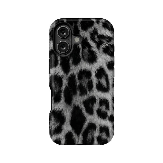 Elegant Gray Leopard iPhone Case – Subtle Animal Print