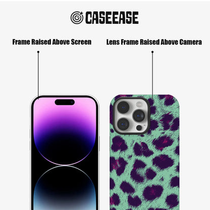 Teal & Purple Leopard iPhone Case – Unique Colorful Animal Print