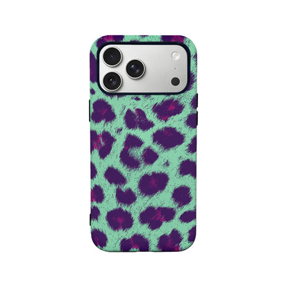 Teal & Purple Leopard iPhone Case – Unique Colorful Animal Print