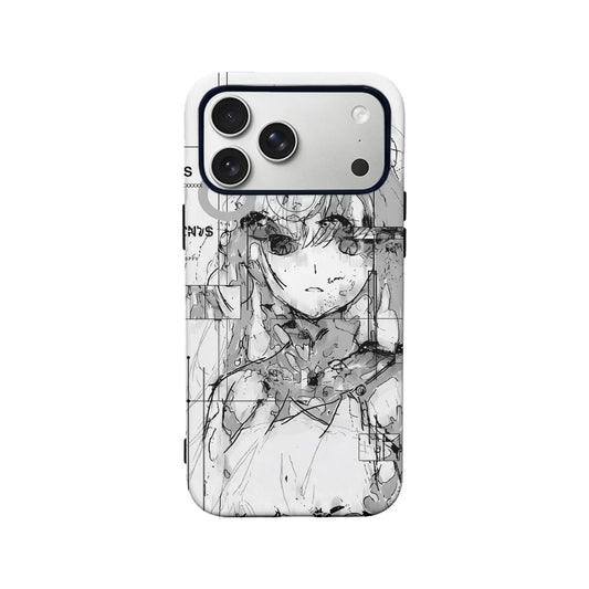 Street Style Anime Phone Case 2025 – Edgy Monochrome Art Design