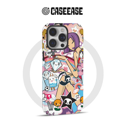 Colorful Cartoon Sticker Phone Case for Creative Souls