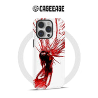 Funda para teléfono Blood Angel 2025: Impresionante arte abstracto en rojo y blanco 