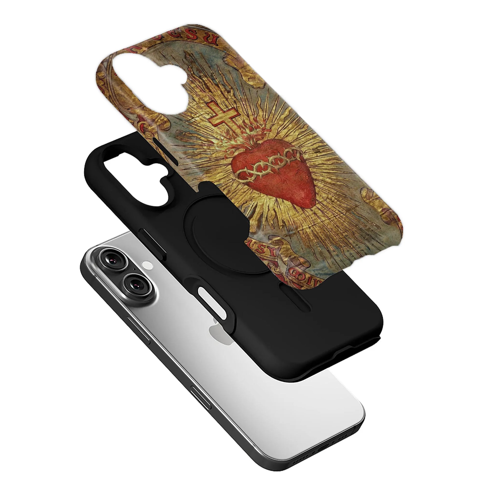 Cross and Heart Streetwear IPhone Phone Case - Premium Protective Phone Case - View 3