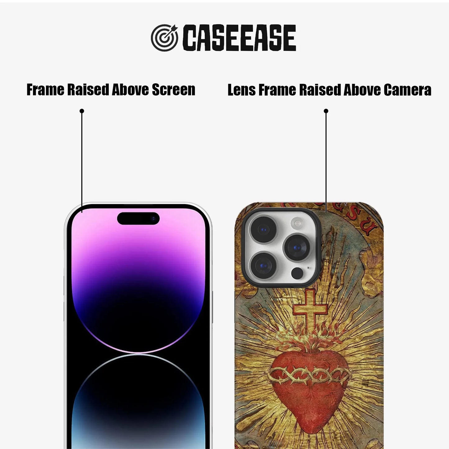 Cross and Heart Streetwear IPhone Phone Case - Premium Protective Phone Case - View 5