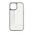 Funda holográfica cromada para iPhone 14 Pro - Diseño de cuadrícula 3D
