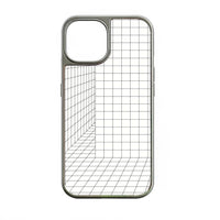 Funda holográfica cromada para iPhone 14 Pro - Diseño de cuadrícula 3D