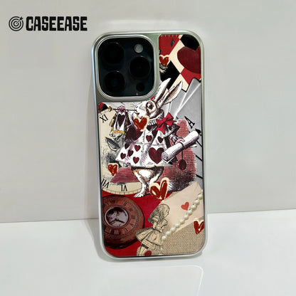 Holographic Chrome Phone Case - Alice in Wonderland Inspired Design