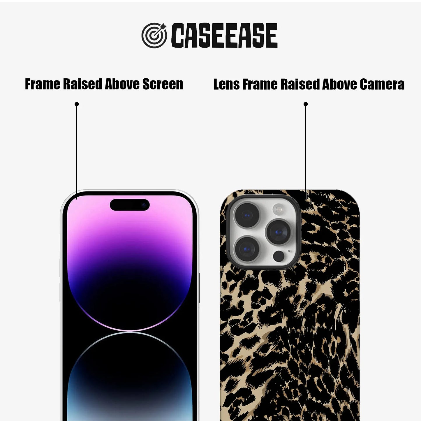 Textured Leopard iPhone Case – Bold & Durable Protection