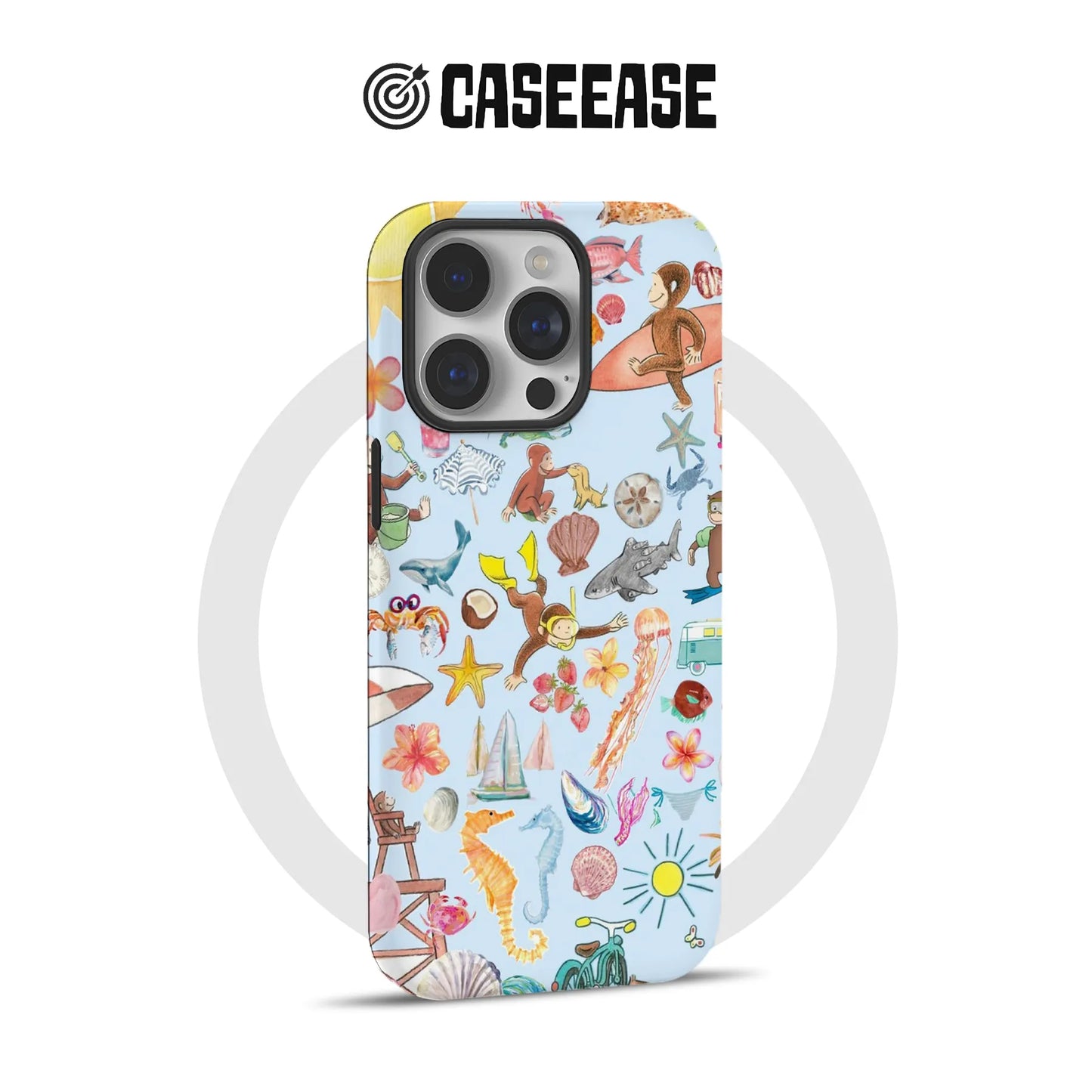 Curious George Colorful Beach Phone Case