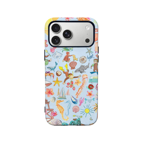 Curious George Colorful Beach Phone Case