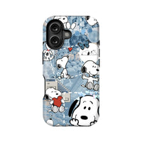 Funda para teléfono con estética azul de Snoopy