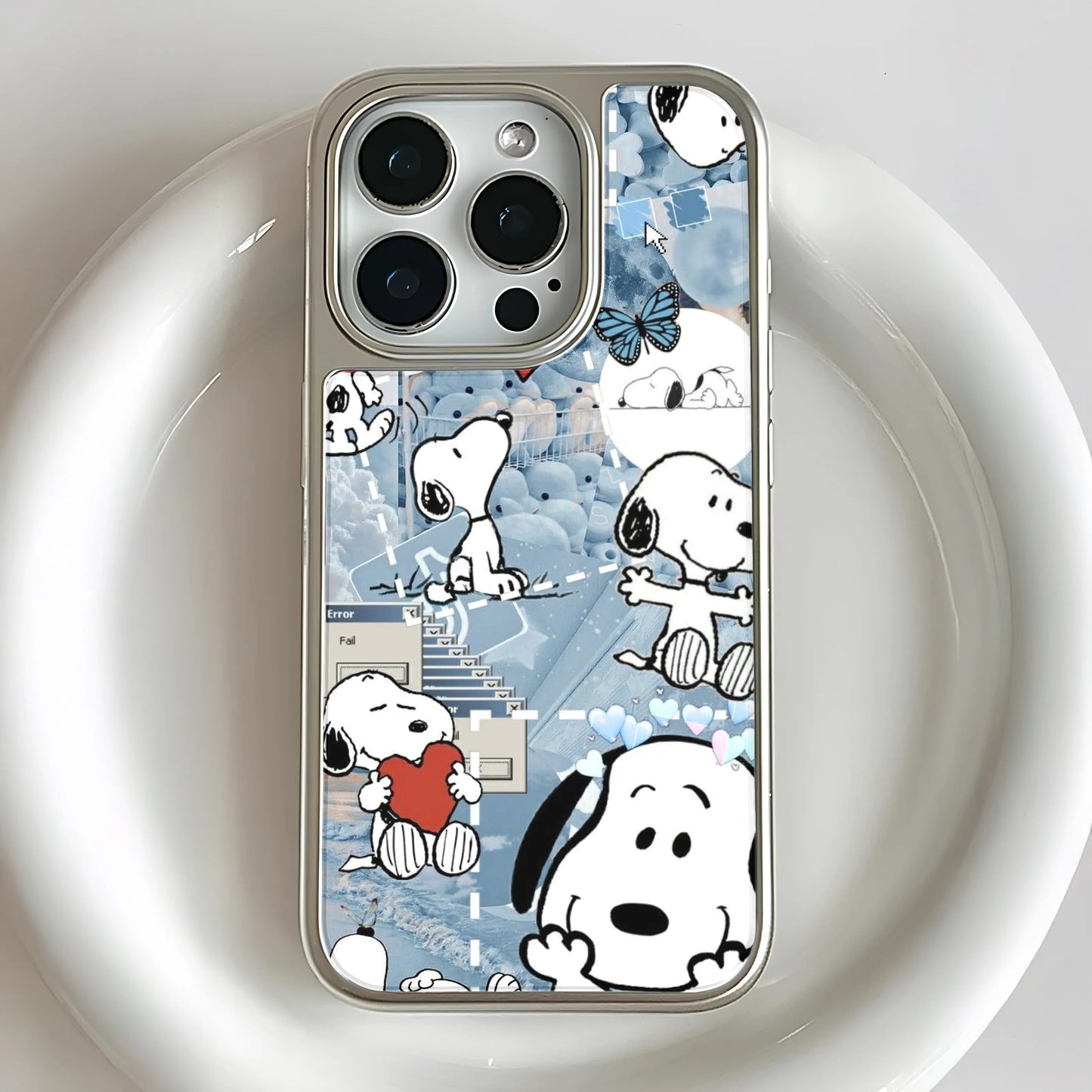 Snoopy Cartoon Phone Case - Holographic Design & Colorful Aesthetics