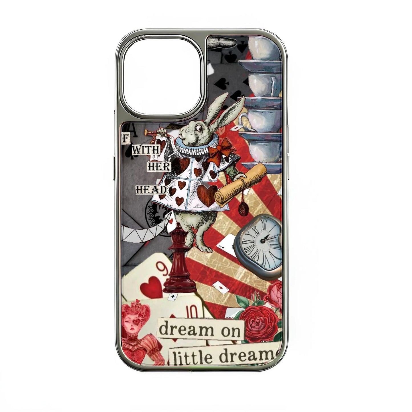 Holographic Chrome Phone Case - Wonderland Rabbit Design