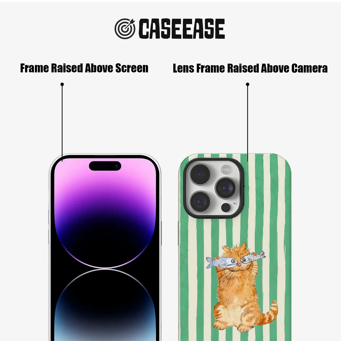 Cute Cat with Fish Phone Case