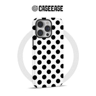 Funda clásica para teléfono con lunares negros