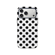 Funda clásica para teléfono con lunares negros