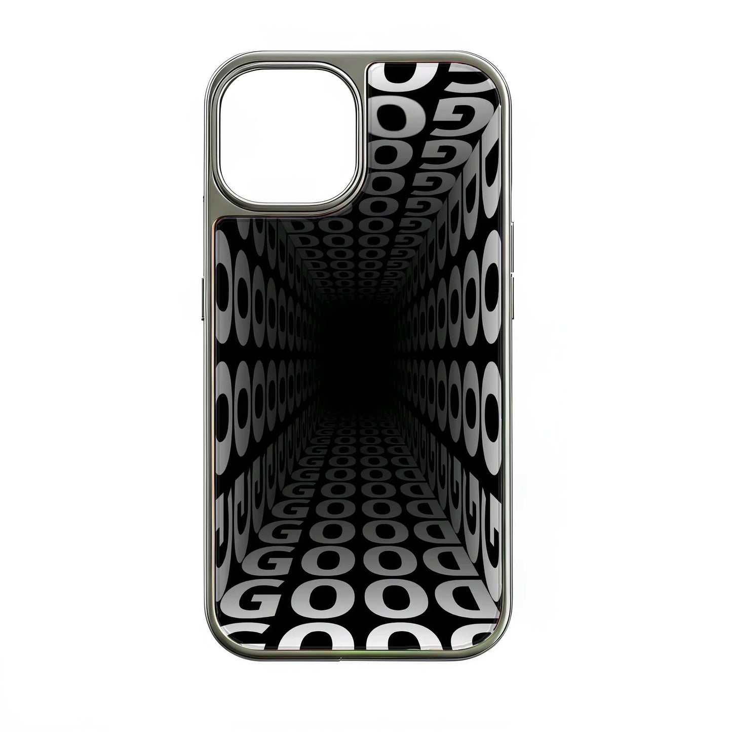 Holographic Chrome Phone Case for iPhone 15 Pro - Optical Illusion Design
