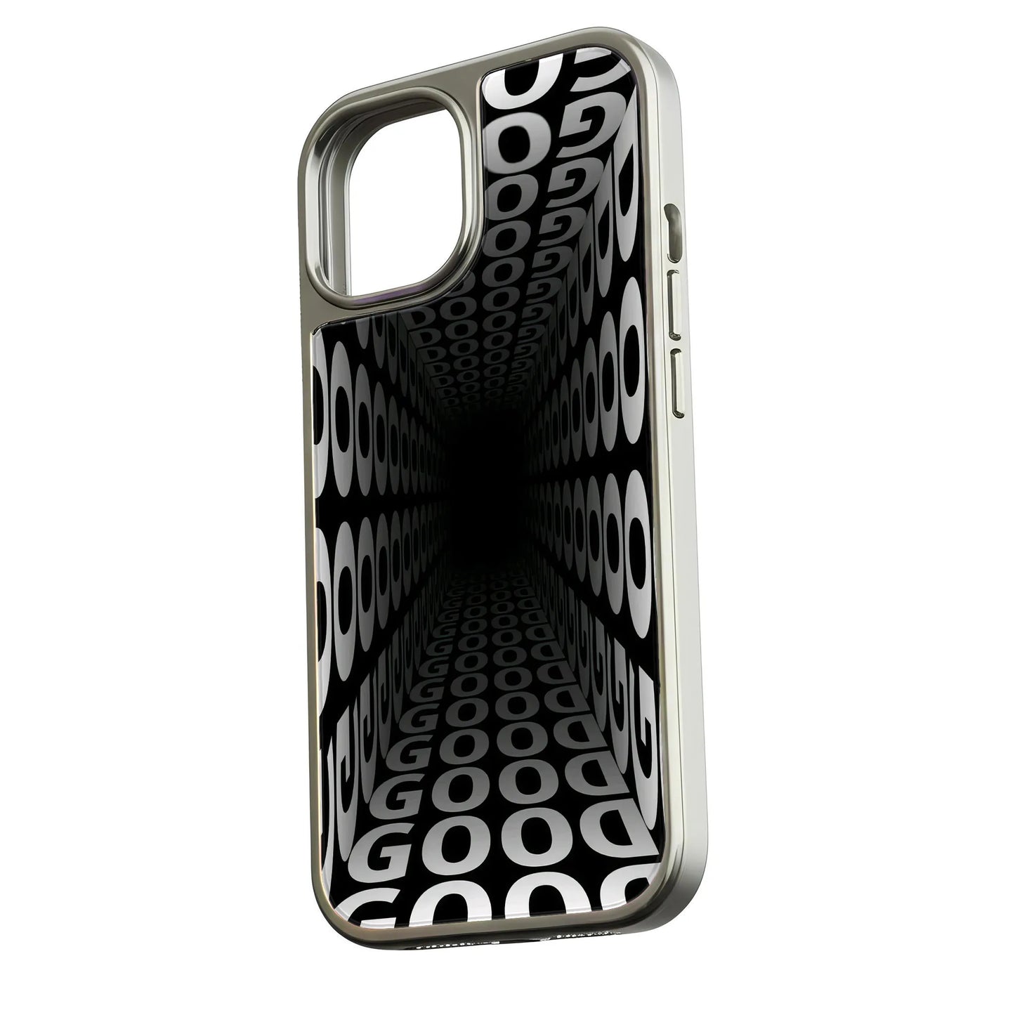 Holographic Chrome Phone Case for iPhone 15 Pro - Optical Illusion Design