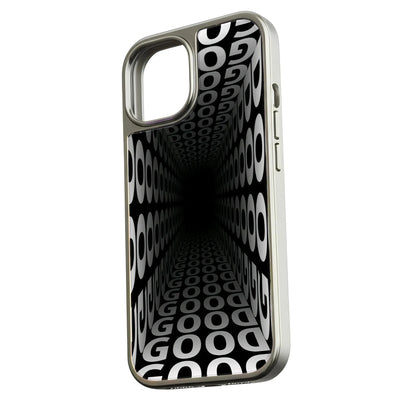 Holographic Chrome Phone Case for iPhone 15 Pro - Optical Illusion Design