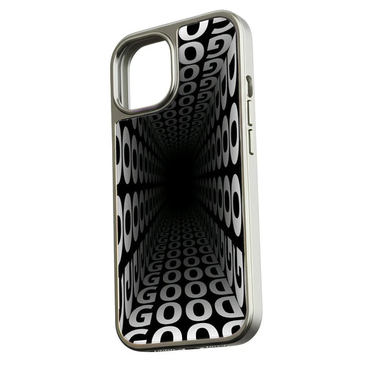 Holographic Chrome Phone Case for iPhone 15 Pro - Optical Illusion Design