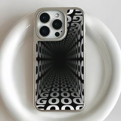 Holographic Chrome Phone Case for iPhone 15 Pro - Optical Illusion Design