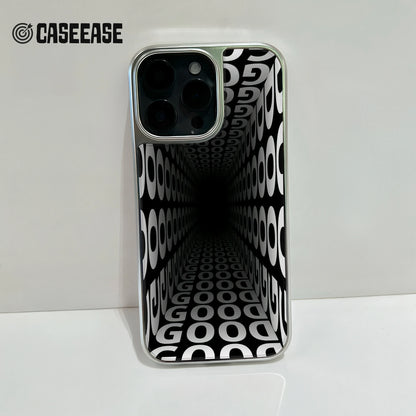 Holographic Chrome Phone Case for iPhone 15 Pro - Optical Illusion Design