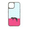 Funda para teléfono con diseño de gato colgante: divertido dibujo de gato y lunares