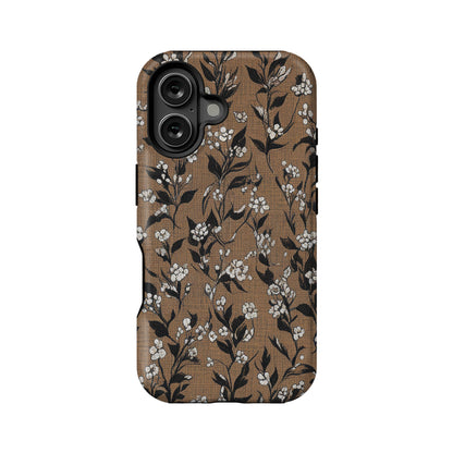 Vintage Line Floral Phone Case – Minimalist Elegance