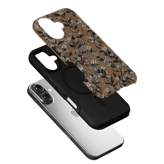 Vintage Line Floral Phone Case – Minimalist Elegance