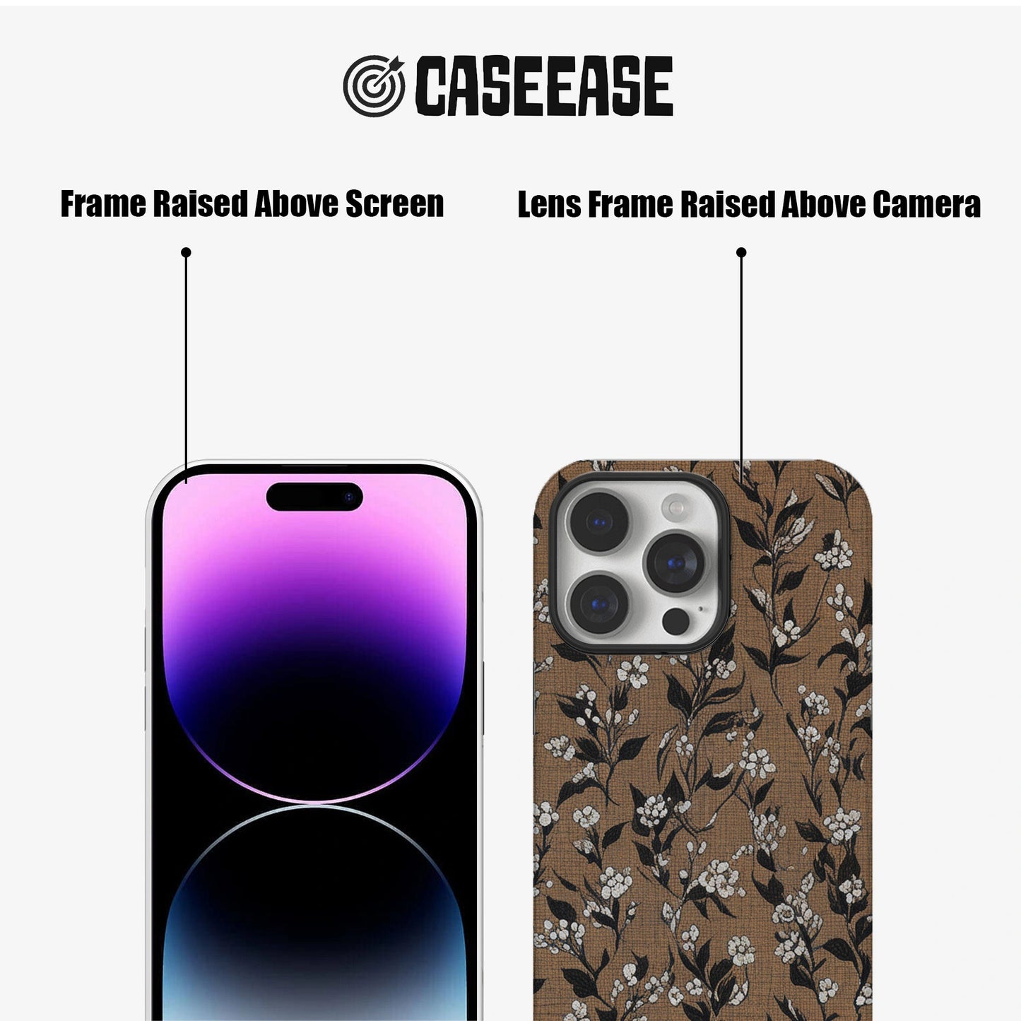 Vintage Line Floral Phone Case – Minimalist Elegance