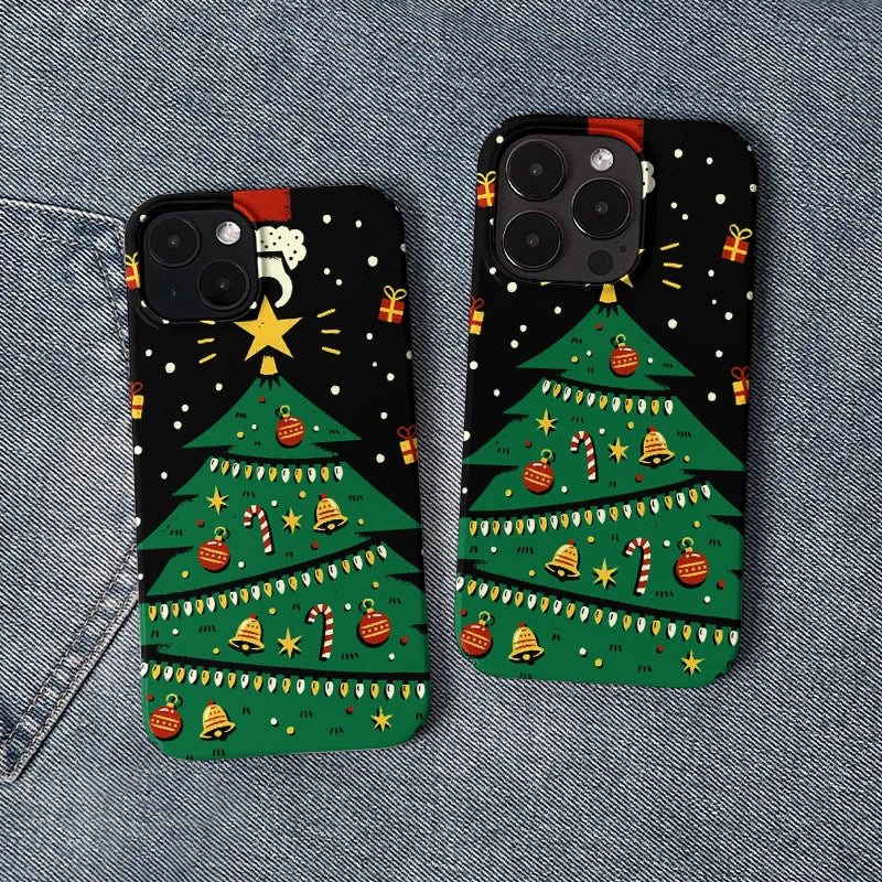 Funda para teléfono con diseño de árbol de Navidad: diseño festivo y divertido 