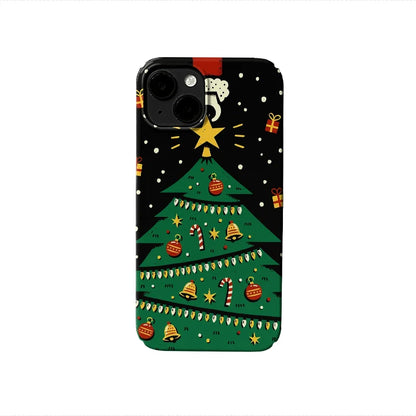 Cartoon Christmas Tree Phone Case – Festive and Playful Holiday Design